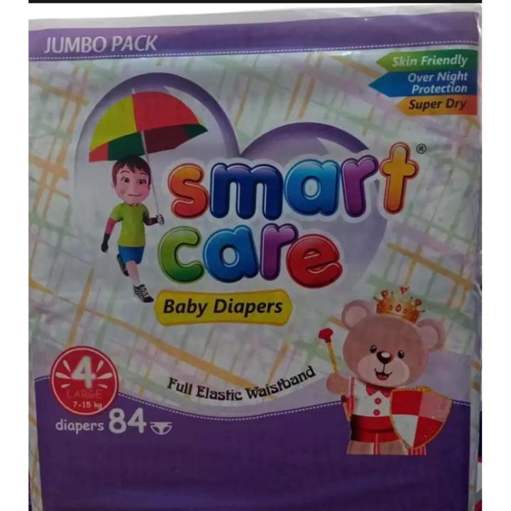 SMART CARE BABY DIAPERS-LARGE (4)-7 TO 15 KG-JUMBO PACK-84 PCS