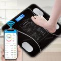 Digital  Electronic App Scale For Human Smart Body 180kg Weighing Support LCD Blue Screen Electronic Weight Scale HD Display USB Charging Bluetooth-compatible for Home Office Supplies Bathrooms Scale App Scale Machine For Humman Body.. 