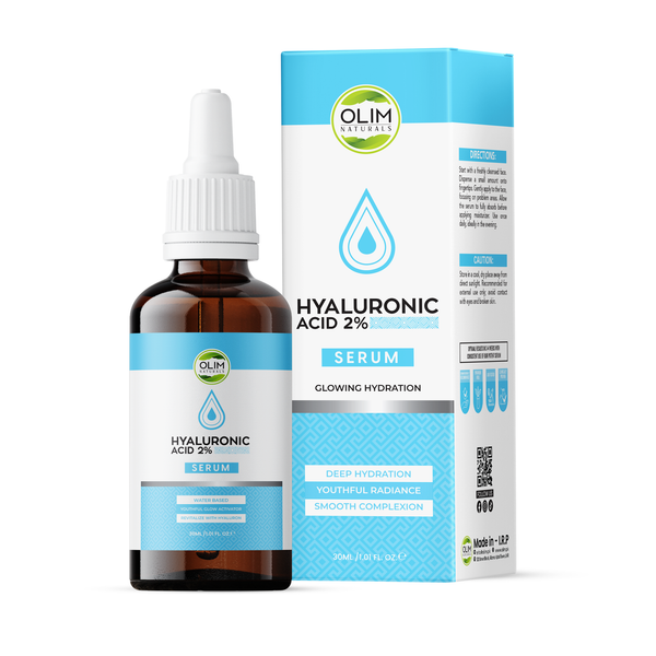 Olim Naturals - 2% Hyaluronic Acid Serum for Face - Deeply Hydrates, Reduces Wrinkles, and Improves Skin Texture - 30 ML