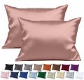 PACK OF 2 Satin Silk Pillow Covers For Hair & Soft Skin Care | Protection For Hair Damage Best Quality Silky Pillow Cases By Home Essentials. 