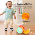 【Happier】 Pull String Cartoon Snail Car Toy With Light And Music Baby Crawl Cartoon Snail Toy Early Education Toys For Children. 