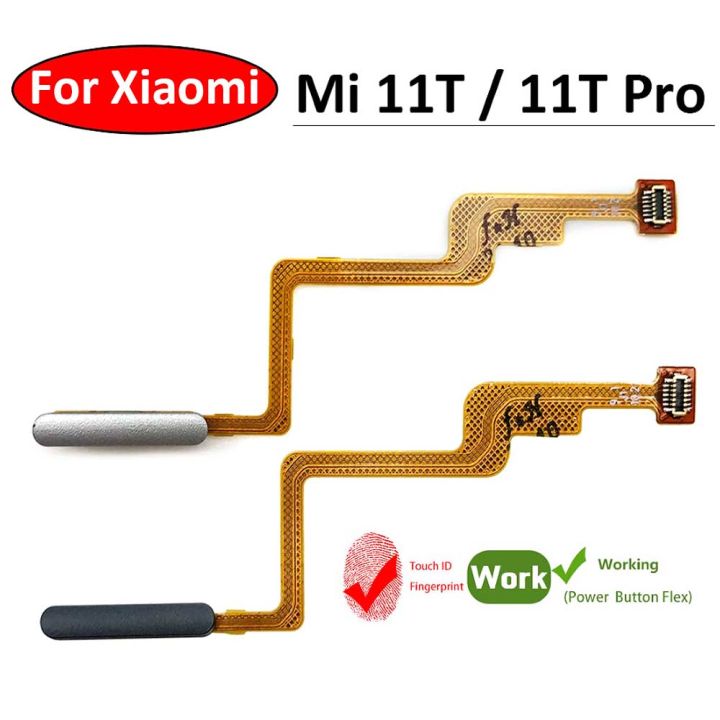 New For Xiaomi Mi 11T Mi11T Pro Fingerprint Sensor Home Return Key Menu Button With Power Flex Cable