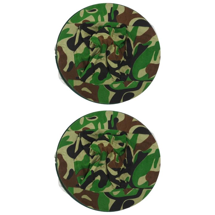 ICQURBT 2X Camouflage Patten Beekeeper Hat Beekeeping Face Mask