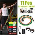 11Pcs Power Resistance Bands Yoga Pilates Crossfit Fitness Equipment Elastic Pull Rope Workout Latex Tube Set Exercise Band Body Fitness Band set Gym Yoga Fitness Elastic Training Bands Pilates Home Gym Tubes Door Hanger. 