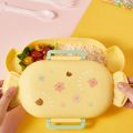 2 Grid Lunch Box Cartoon Food Grade Lunch Container Pack Rice Food Container Candy Shaped Design. 