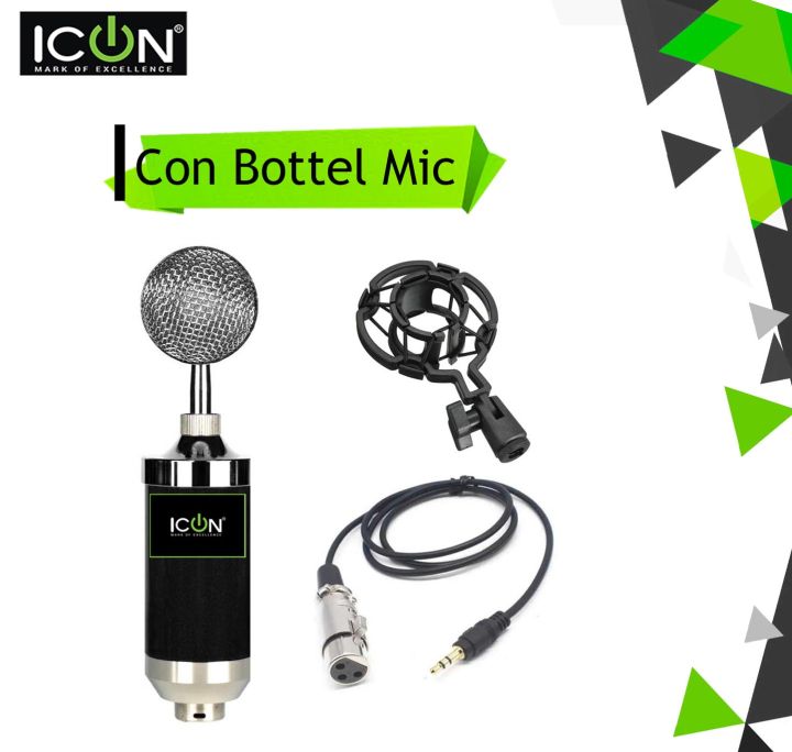 Bottle Condenser Microphone Mic m Shock Mount for Studio Recording & Broadcasting Live steaming Gaming