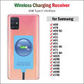 【Sunflower EGR】Qi Wireless Charging Receiver for Samsung Galaxy A41 A51 A71 A30 A60 A70 A90 5G S A21S Type-C Adapter USBC Connector. 