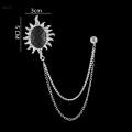Long Chain Brooch, Suit Pin Rhinestone Oval Lapel Pin Decoration Hanging Chain Brooch Men's Brooch for Men's Accessories Father Men. 