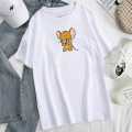 T Shirt Design Stylish And Amazing Tom And Jerry Cartoon -Laughing Jerry-Printed Summer Collection Shirt For Women N GIRLS Smart Fit Round Neck Half Sleeves Tee Shirt. 