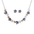 Cring Coco Necklace for Party Wedding Women's Trendy Zinc Alloy Flower Choker Chain Statement Necklaces Silver Color Jewelry. 