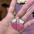 Cartoon Cute Animals Best Friend Necklace Alloy Cartoon Pendant Necklace Jewelry Chain Love Heart Cat Necklace Couple. 