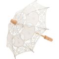 Cotton Umbrella Wedding Photography Prop Parasol Bridal Veil Ornament Lace Bride Embroidery White Umbrellas for Rain. 