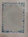 Pack of 60 Assignment Paper Sheets - Colored Border (Narrow Lining). 