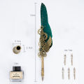 Quill Pen Set Fadeless Comfortable Grip Feather Dip Pen Set. 