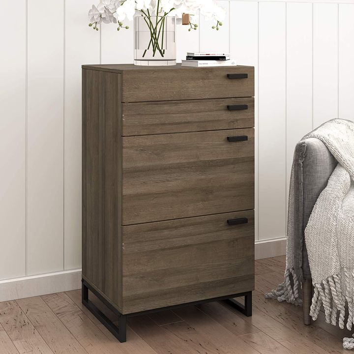 Wooden Four Drawer Sideboard - Stylish Chester Drawer and Cabinet for Room