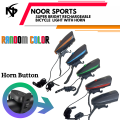 Noor's Super Bright Rechargeable Bike Bicycle Cycle light with Horn with High Low Flashing Beam and 140 DB Sound with 5 Different Horn Modes. 