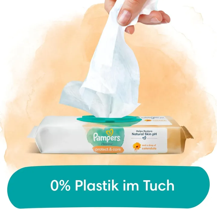 Harmonie Protect & Care Baby Wipes – 44 Soft Wet Wipes to Restore Skin ...