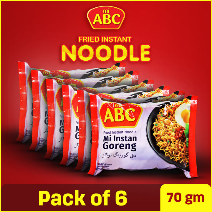 Pack of Indonesian Noodles - Instant Noodles - Hot And Spicy Noodles - Instant Fried Noodles - Flavour Noodles - Fiery Noodles - Abc Noodles 6 Mi Instant Goreng - Flavour Noodles In One Pack - Instant Spicy Noodles Family Pack