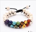 Amazon New Colorful Stone European and American Male Black Volcanic Stone Yoga Energy Bracelet Volcanic Stone Seven Braided Bracelet. 