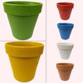 Pack Of 2 Colorful Fiber Plastic Pots For Plants & Flower Growing Dia 9 x 9 Inches - Multicolors. 