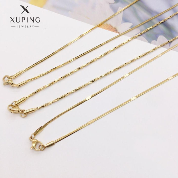 TTM-N7116 Xuping jewelry wholesale hip hop men jewelry ladies jewelry chain 14K gold plated stainless steel necklace