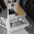 60x200cm Granite Marble Wallpaper Black/White Contact Paper for Kitchen Countertops Black,White Marble Sticker for Cabinets Kitchen Peel and Stick Wallpaper Removable Self Adhesive Wall Paper for Bedroom Living Room Oil Proof WaterProof Heath Resistant. 