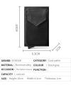 Anti Theft Men Business Aluminum Smart Wallet With Back Pocket Cash Id Card Holder Rfid Blocking Slim Mini Metal Wallet Automatic Pop Up Credit Card Coin Purse. 