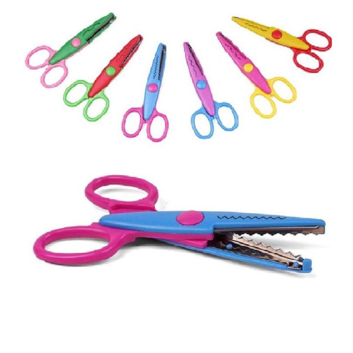 Pack of 6 - Pattern Zigzag Scissors Crafting Scissors with 6 Different Pattern