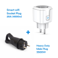 Tuya Smart Socket EU 20A Wifi Smart Plug With Power Monitoring Smart Life App Smart Home Voice Control Support Google Assistant Alexa Alice. 