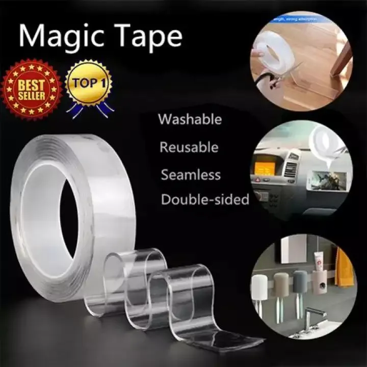 Ivy%20Grip%20Tape%20-%20Water%20Resistant%20Double%20Sided%20Transparent%20Multipurpose,%20Reusable%20&%20Washable%20Self%20Adhesive%20Tape,%20Two%20Side%20Sticky%20Wall%20Adhesive%20Strips%20Clear%20Nano%20Tape%20-%20Image%204