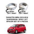 Daihatsu Mira Suspension / Body Lift Spacer - Set of 4 Pieces (2 Front - Left+Right) (2 Rear Left + Right). 