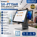 Speed-X POS  Dual Display All-in-One POS System 15.6-Inch Full HD Touchscreen 1920×1080 Main Display  11.6-Inch Customer Display, Intel Core i5 8th Gen, 8GB DDR4 RAM, 128GB mSATA SSD, Windows 11, WiFi 6 & Bluetooth 5.3. 