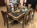 Golden and Black Dining Table Versace Style. 