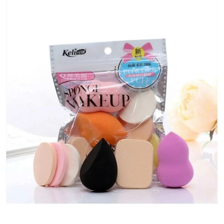 Pack of Multi-Color Makeup Sponges & Beauty Blender Puffs - Vibrant Shapes & Colors, Reusable Hypoallergenic Pro-Grade Foundation Blending Sponges, Travel-Eco-Friendly Cosmetic Sponge Kit for Flawless Makeup
