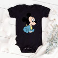 Moda Disney Baby jednoczęściowe śliczne niemowlęce kombinezony ścieg drukowane ubranka dla dzieci Streetwear Kawaii kombinezon jednoczęściowy dla małego dziecka Dropshipping. 