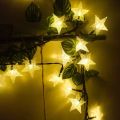 Solar Star String- Modern Unique Decorative Outdoors Patio Decoration Solar Powered Star Shaped LED's IP65 Waterproof Gardens Plants Decor Warm Shade Lighting String 16 Ft. Wire Fancy Restaurant Renovation Lights. 