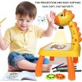 Children Projection Drawing Board LED Projector Drawing Table Toys Kids Projector Painting Board Desk Projection Painting Toy Graffiti Early Education Writing Board Household Erasable Toys. 