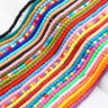 60pcs/Bag Flat Round Cylinder Polymer Resin Clay Beads Loose Spacer Handmade Beads For DIY Jewelry Making Bracelets Necklaces Crafts 38cm/15". 
