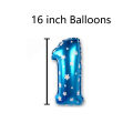 Number Foil Balloon 16" Inch Blue & Pink Color Choose 0 1 2 3 4 5 6 7 8 9 for Hanging Date Year Age Foil Baloon for Kids Birthday Decoration, Birthday Party Decor for Boy & Girl, Happy New Year, Birth Day, Customise No. Ballons 1st 2nd birthday theme. 