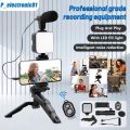 Vlogging Kit Accessories for Mobile Phone DSLR Camera Video Recording with Tripod Shoot Mic 360 LED Remote Selfie Light for Live Streaming Short Film. 