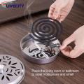 Stainless Steel Mosquito Coil Box Portable Stainless Steel Mosquito Coil Holder with Lid Rust Resistant Incense Burner for Outdoor Use in Garden or Patio Easy to Clean Sandalwood Ashtray Durable. 