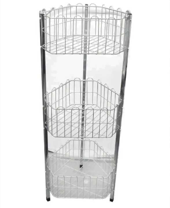 Kitchen Organizer/ Fruit Basket/ Vegetable Stand/ Kitchen Counter Rack In Black Color