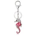 Fashion crystal seahorse key chain holder women jewelry charm pendant ysk028 girl purse. 