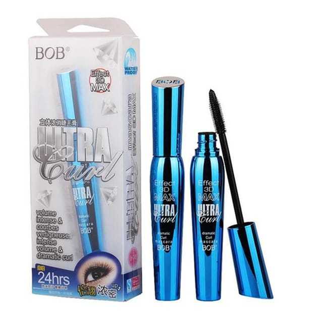BOB Effect 3D MAX Ultra Curl Mascara Volume Intense Waterproof, Long Lasting , Lash Back Eyelashes , Extension Make up 4D Mascaras .