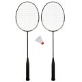 Pack of 2 Badminton Rackets with free shuttle or cover for outdoor sports. 