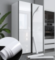 Self Adhesive PVC Wallpaper Sheet for Kitchen Cabinet Door Wall Table Fridge White. 
