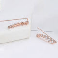 1 Pair Women Ear Climber Rhinestone Inlay Comfortable to Wear Ear Accessories Elegant Stud Earrings for Friends. 