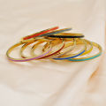 Zalman 3mm Width Colorful Enamel Thin Bangles Stainless Steel Gold Color Cute Lover Bracelets for Women Trendy Jewelry New 2023. 