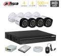 4 FHD CCTV Cameras Package Dahua CCTV camera Recorder. 