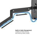 MXG BMA-12U Single Monitor Premium Aluminum Spring-Assisted With 3.0 USB Cable Monitor Arm Matte Black. 
